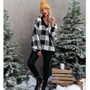 Black and white sweater